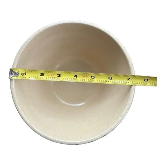 ROBINSON RANSBOTTOM pottery BLUE SPONGEWARE MIXING BOWL W/ SUNSET RIM PATTERN - Picture 5 of 5